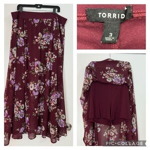 Torrid Floral Burgundy Skort